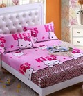 Hình ảnh: Bộ ga + 2 vỏ gối trơn Hello Kitty 1,2m
