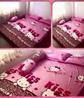 Hình ảnh: Bộ ga kèm 2 vỏ gối trơn Hello kitty báo