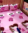 Hình ảnh: Bộ ga kèm 2 vỏ gối trơn đám cưới hồng