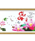 Hình ảnh: Tranh thêu đồng hồ cha mẹ 222543