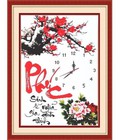 Hình ảnh: Tranh thêu đồng hồ chữ Phúc 222546