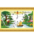 Hình ảnh: Tranh thêu đồng hồ Tùng nghênh khách 222726