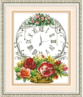 Hình ảnh: Tranh thêu đồng hồ bình hoa A815