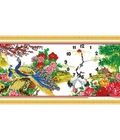Hình ảnh: Tranh thêu đồng hồ đôi công