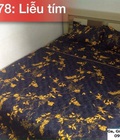 Hình ảnh: Bộ chăn ga gối trần bông liễu tím
