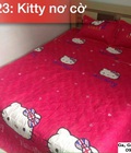 Hình ảnh: Bộ chăn ga gối trần bông kitty nơ cờ