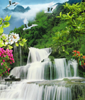 Hình ảnh: Tranh gạch trang trí thác nước đứng 