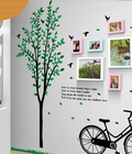 Hình ảnh: Bộ 7 khung hình kèm decal cây xanh và xe đạp xinh xắn