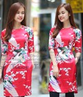 Hình ảnh: Áo dài cách tân phi Thái nhiều màu có size XXL TP882 Đỏ