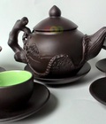 Hình ảnh: Bộ ấm chén gốm tử sa hoa văn tùng đắp nổi