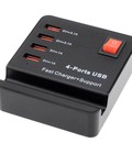 Hình ảnh: Hub Sạc USB 4 Cổng Kiêm Khe Giữ Điện Thoại GEX Đen