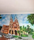Hình ảnh: Vẽ tranh tôn giáo Tranh tường 3D Nhà thờ Đức Bà Sài Gòn
