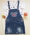 Hình ảnh: Váy yếm jeans mickey cho bé gái mã 1008