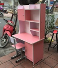 Hình ảnh: Bàn ghế trẻ em liền giá sách màu Hồng BLG08Min + Ghế