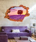Hình ảnh: Decal 3D cánh đồng hoa oải hương