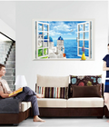 Hình ảnh: Decal Cửa sổ lâu đài xanh