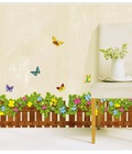 Hình ảnh: Decal Chân tường hàng rào nâ​u