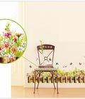 Hình ảnh: Decal Chân tường hàng rào cột gỗ