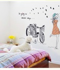 Hình ảnh: Decal Cô gái xe đạp