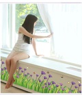 Hình ảnh: Decal Chân tường hoa cúc tím 