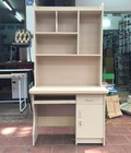 Hình ảnh: Bàn vi tính liền giá sách -  gỗ melamin dà 1m - màu trắng 383
