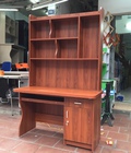 Hình ảnh: Bàn liền giá sách, bàn vi tính có giá sách dài 1m2 - gỗ phủ  melamin - màu xoan đào đỏ