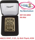 Hình ảnh: Zippo gear design pocket lighter Brushed brass km giảm giá