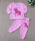 Hình ảnh: M601 Bộ nỉ da cá bé gái thêu hình chú ngựa pony