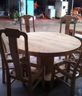 Hình ảnh: ​​Bộ bàn ghế ăn tròn, gỗ sồi Nga 6 ghế