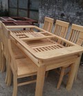 Hình ảnh: Bộ bàn ghế ăn, gỗ sồi Nga mộc 6 ghế 1m6