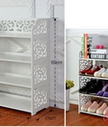 Hình ảnh: Giá để giầy dép hoa văn trắng cao cấp 4 tầng to