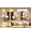 Hình ảnh: Bộ tranh treo tường hoa cổ điển 3 bức - TT04