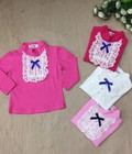 Hình ảnh: Áo cổ 3 phân phối ren cho be gái