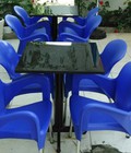 Hình ảnh: Bàn ghế ghế nhựa đúc thanh lý 17 bộ
