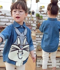 Hình ảnh: Áo sơ mi bé gái hình chú thỏ