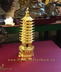 Hình ảnh: Tháp văn xương bằng đồng mạ vàng 9 tầng cao 18cm