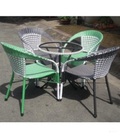 Hình ảnh: Bộ bàn ghế cafe nhựa giả mây - BM041