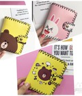 Hình ảnh: Ví da gập nữ hình Gấu brown Thỏ cony