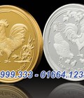 Hình ảnh: Cặp xu Úc Mạ Vàng Bạc Hình Con Gà Năm 2017