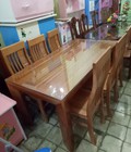 Hình ảnh: Bàn ghế ăn gỗ sồi 6 ghế chân bàn V