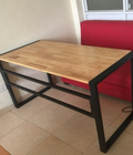 Hình ảnh: Bàn làm việc lọt mặt gỗ melamine chân sắt