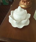 Hình ảnh: Chén cúng nước sứ hoa sen trắng