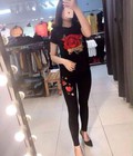 Hình ảnh: Quần legging thêu hoa hồng sang chảnh