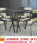 Hình ảnh: bàn ghế cafe nhựa giả mây cần thanh lý