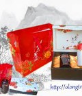 Hình ảnh: Hộp trà Oolong Phúc Lộc màu đỏ và trắng