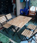 Hình ảnh: bộ bàn ghế gỗ xếp chân sắt giá cạnh tranh