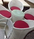 Hình ảnh: Bộ bàn ghế nhựa giả mây cho kinh doanh cà phê MS003