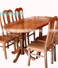 Hình ảnh: Bộ bàn ghế ăn 6 ghế bầu dục xoan đào EPA-135