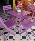 Hình ảnh: Bàn ghế gỗ xếp quán cà phê
