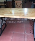 Hình ảnh: bàn làm việc chân sắt gỗ tự nhiên chữ K 1206